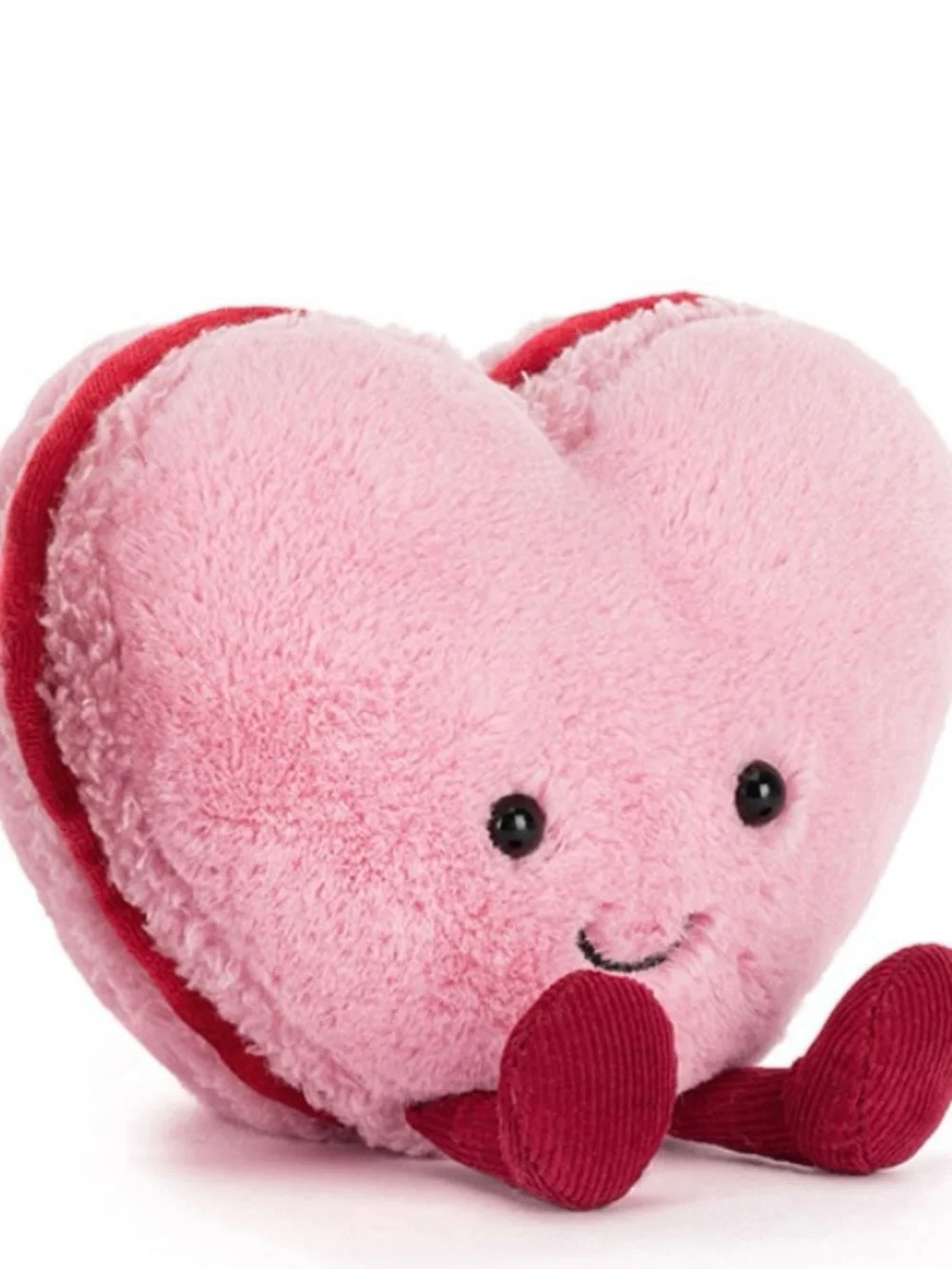 Jellycat Amuseables Colette Heart Macaron Toy with Red Accents